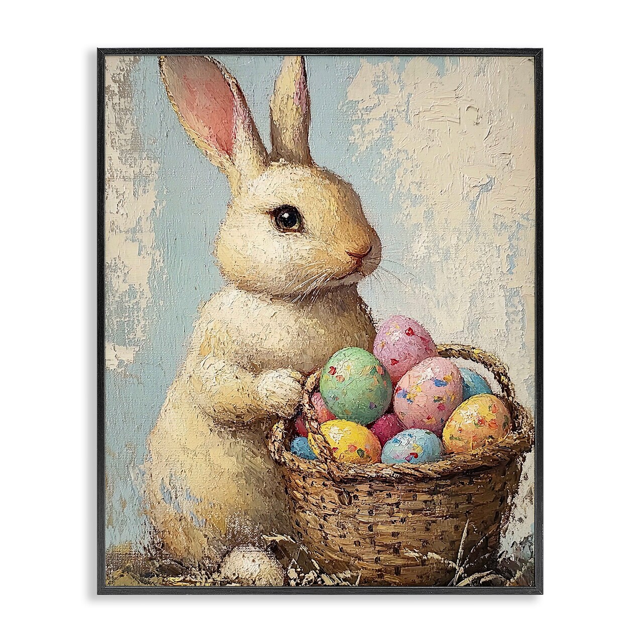 Stupell Industries Easter Bunny Basket Framed Giclee By Franklyn Gregory